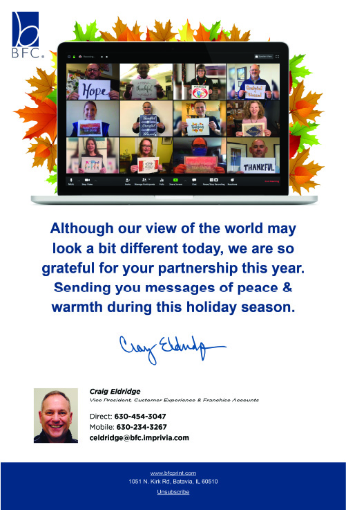 Thanksgiving email